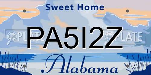 PA5I2Z Alabama License Plate