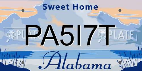 PA5I7T Alabama License Plate