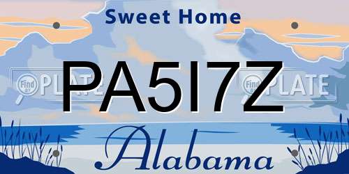 PA5I7Z Alabama License Plate