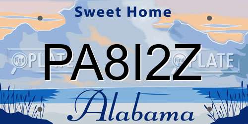 PA8I2Z Alabama License Plate