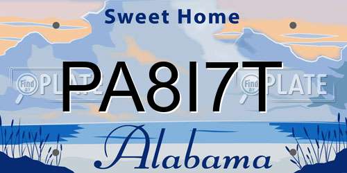 PA8I7T Alabama License Plate