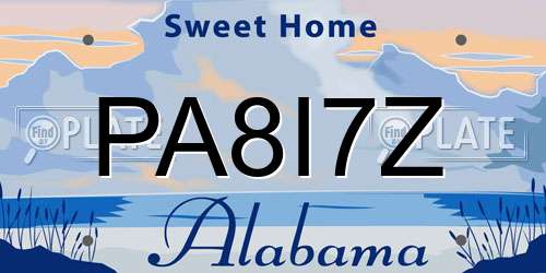 PA8I7Z Alabama License Plate