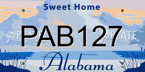 PAB127 Alabama License Plate