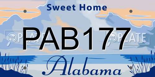 PAB177 Alabama License Plate
