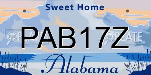 PAB17Z Alabama License Plate
