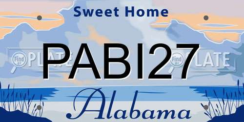 PABI27 Alabama License Plate