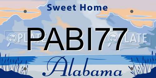 PABI77 Alabama License Plate
