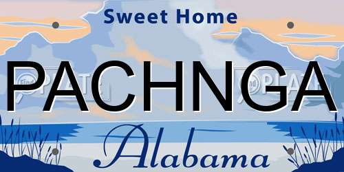PACHNGA Alabama License Plate