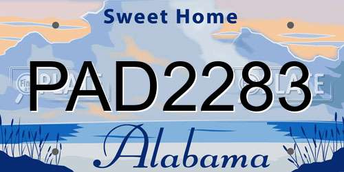 PAD2283 Alabama License Plate