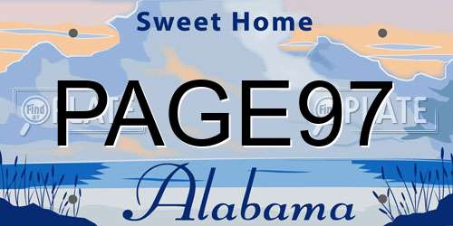 PAGE97 Alabama License Plate