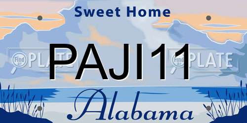 PAJI11 Alabama License Plate