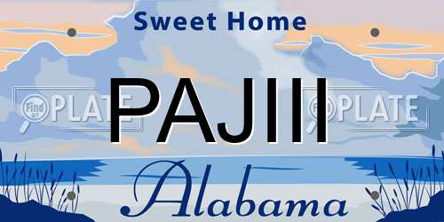 PAJIII Alabama License Plate