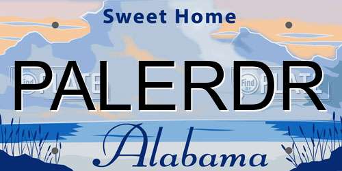 PALERDR Alabama License Plate