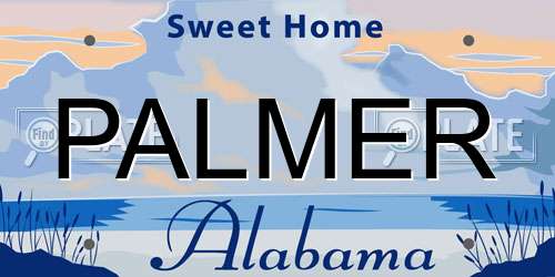 PALMER Alabama License Plate