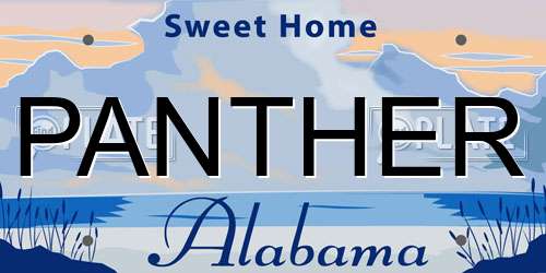 PANTHER Alabama License Plate