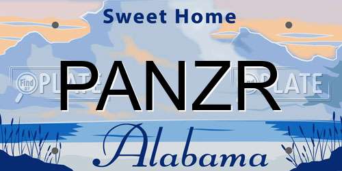 PANZR Alabama License Plate
