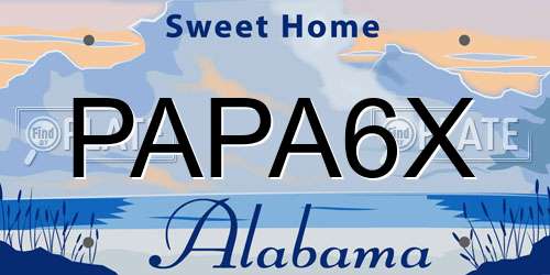 PAPA6X Alabama License Plate