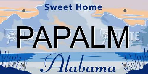 PAPALM Alabama License Plate