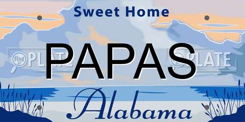 PAPAS Alabama License Plate