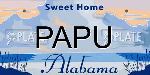 PAPU Alabama License Plate