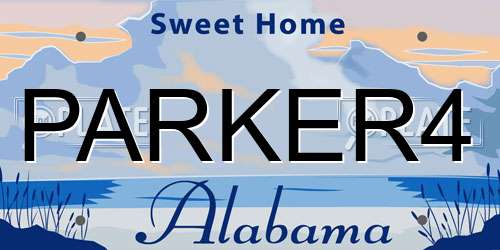 PARKER4 Alabama License Plate