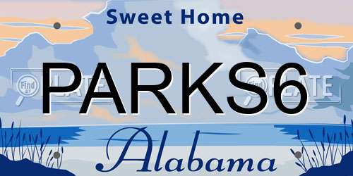 PARKS6 Alabama License Plate