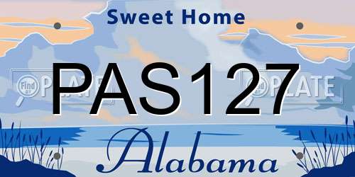 PAS127 Alabama License Plate