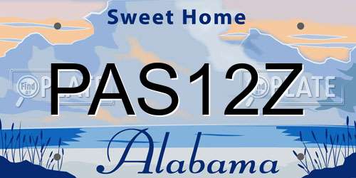 PAS12Z Alabama License Plate