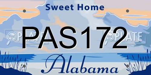PAS172 Alabama License Plate