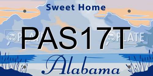 PAS17T Alabama License Plate