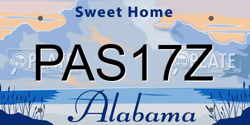 PAS17Z Alabama License Plate