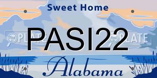 PASI22 Alabama License Plate