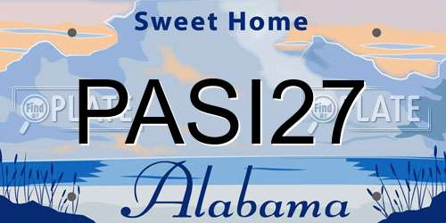 PASI27 Alabama License Plate