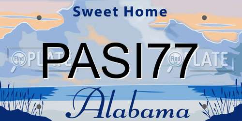 PASI77 Alabama License Plate
