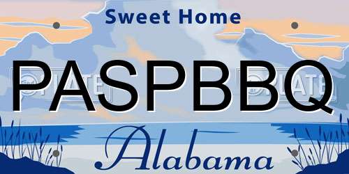 PASPBBQ Alabama License Plate