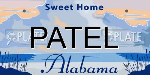 PATEL Alabama License Plate