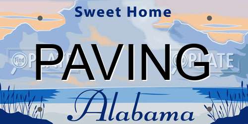 PAVING Alabama License Plate