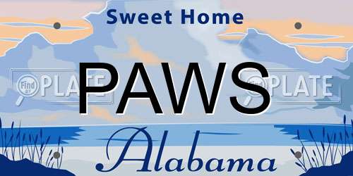 PAWS Alabama License Plate