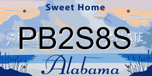 PB2S8S Alabama License Plate