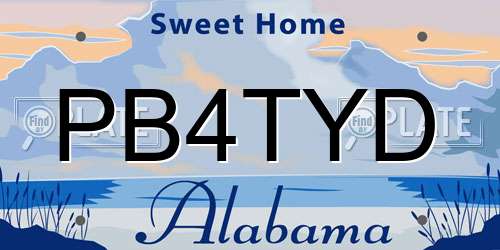 PB4TYD Alabama License Plate