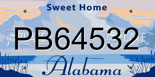 PB64532 Alabama License Plate