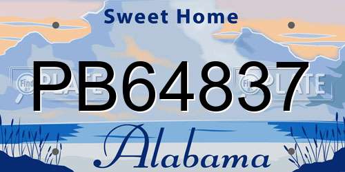 PB64837 Alabama License Plate