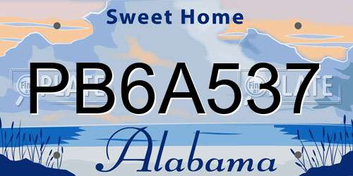 PB6A537 Alabama License Plate