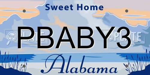 PBABY3 Alabama License Plate