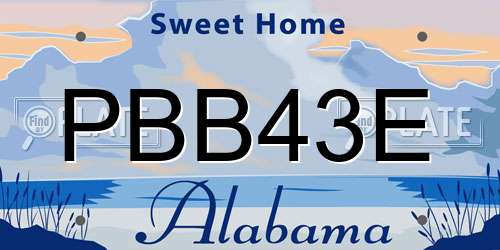 PBB43E Alabama License Plate