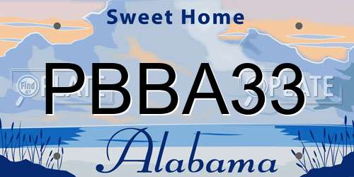 PBBA33 Alabama License Plate
