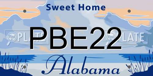 PBE22 Alabama License Plate