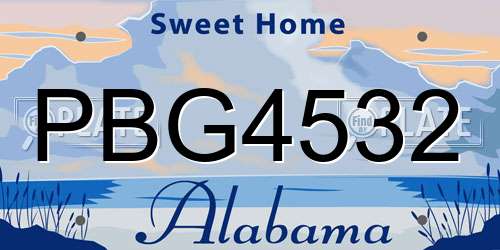 PBG4532 Alabama License Plate