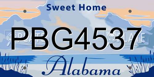 PBG4537 Alabama License Plate