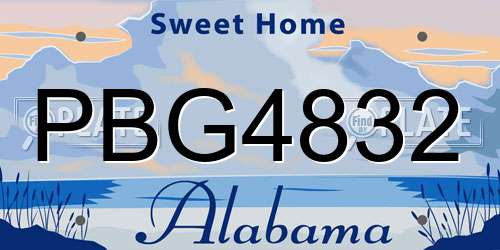 PBG4832 Alabama License Plate
